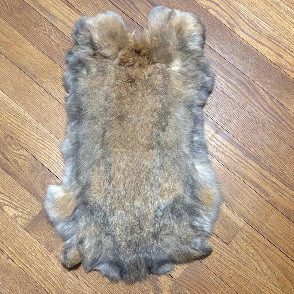 #0624 Brown & Gray Rabbit Fur Pelt for Crafts or Display